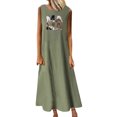 thumbnail image 1 of Cameland Robes de Mode pour Femmes Fête des Mères Été Décontracté Col Rond Sans Manches avec Poches Robe Longue de Plage, 1 of 4