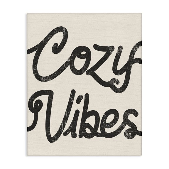 Stupell Industries Cottage Cozy Vibes Retro Vintage Typography Phrase Canvas Art, 16 x 20, by Lil' Rue