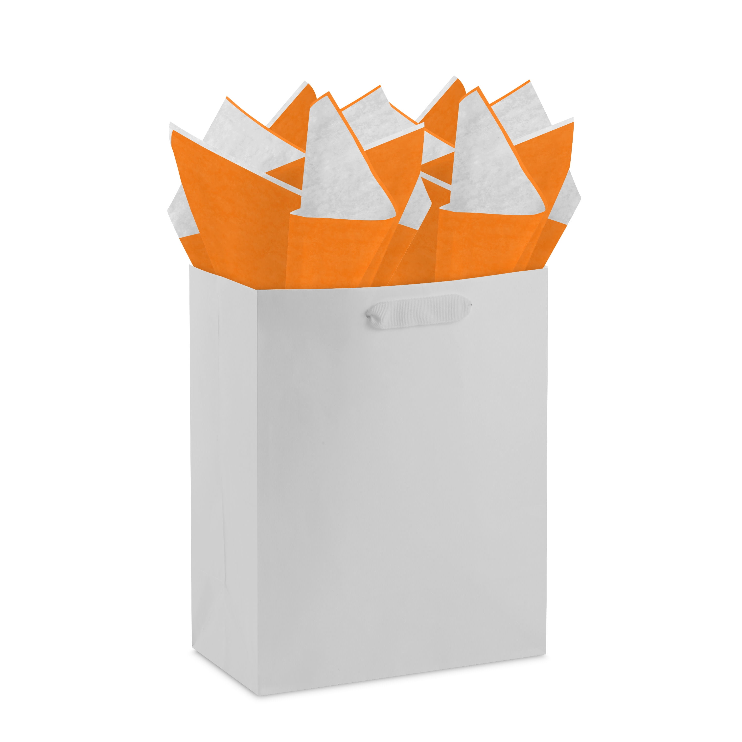 Hallmark Tissue Paper (Solid White and Orange) 6 sheets, 6 Count
