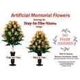 thumbnail image 3 of Sympathy Silks Artificial Cemetery Flowers - Sunset Orange Rose Buds - Bouquet for Vase, 3 of 10