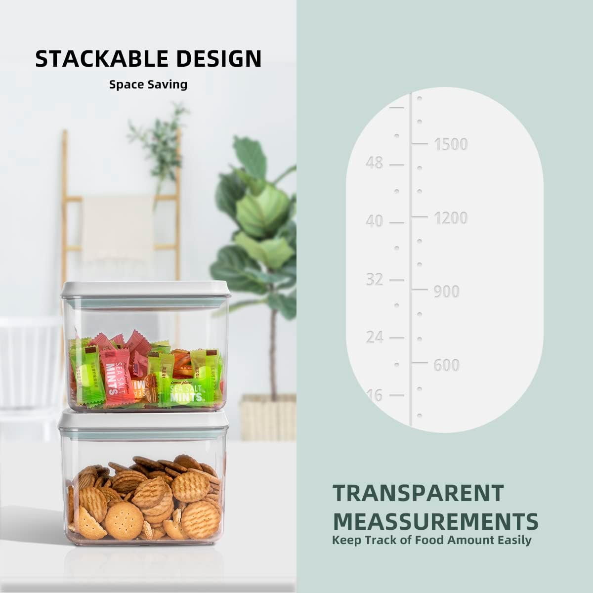 ANKOU Pop Container Clear Airtight  Storage Containers 8 Count  Food Storage Set with Lids