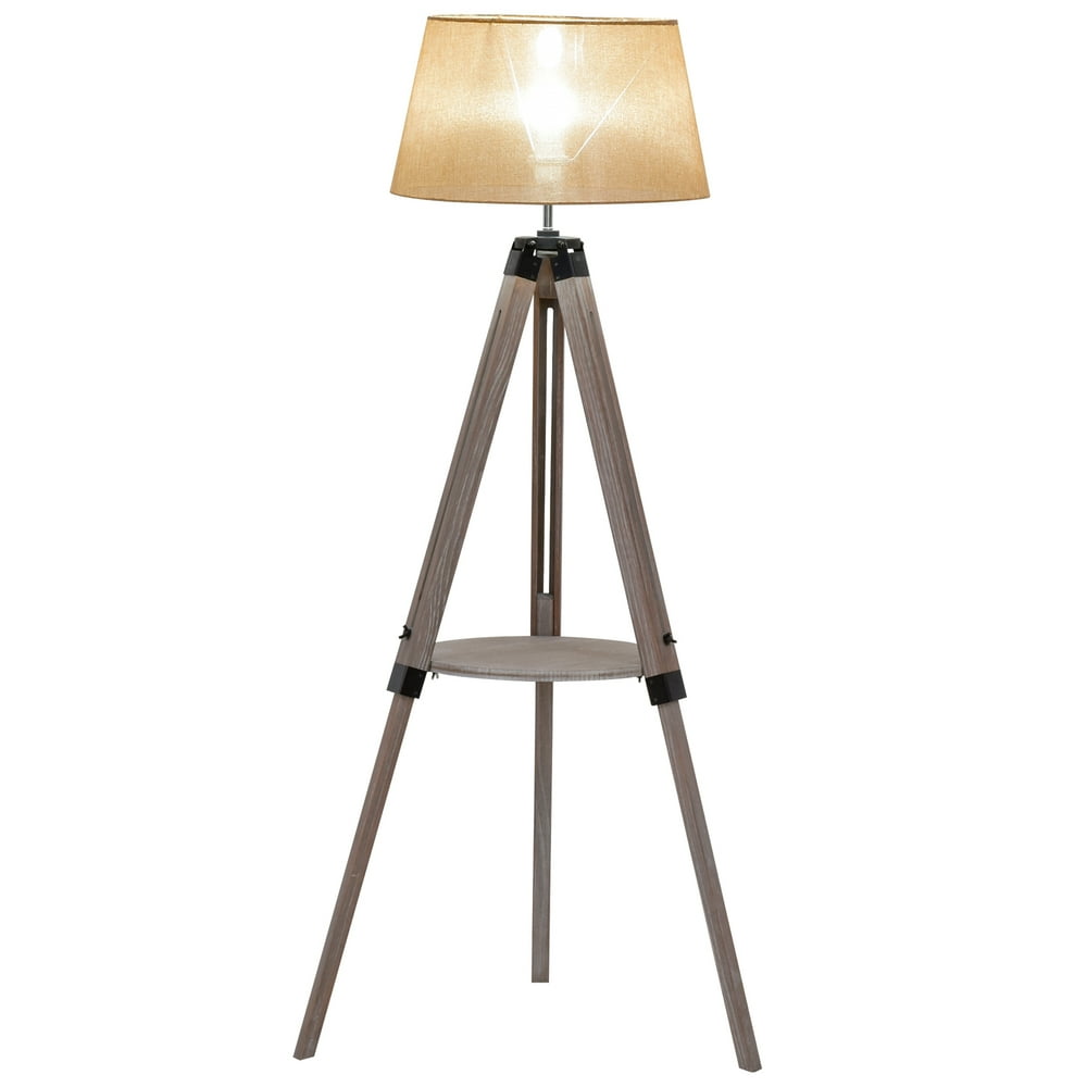 Multifunctional Floor Lamp with Shelf Height Adjustable Standing