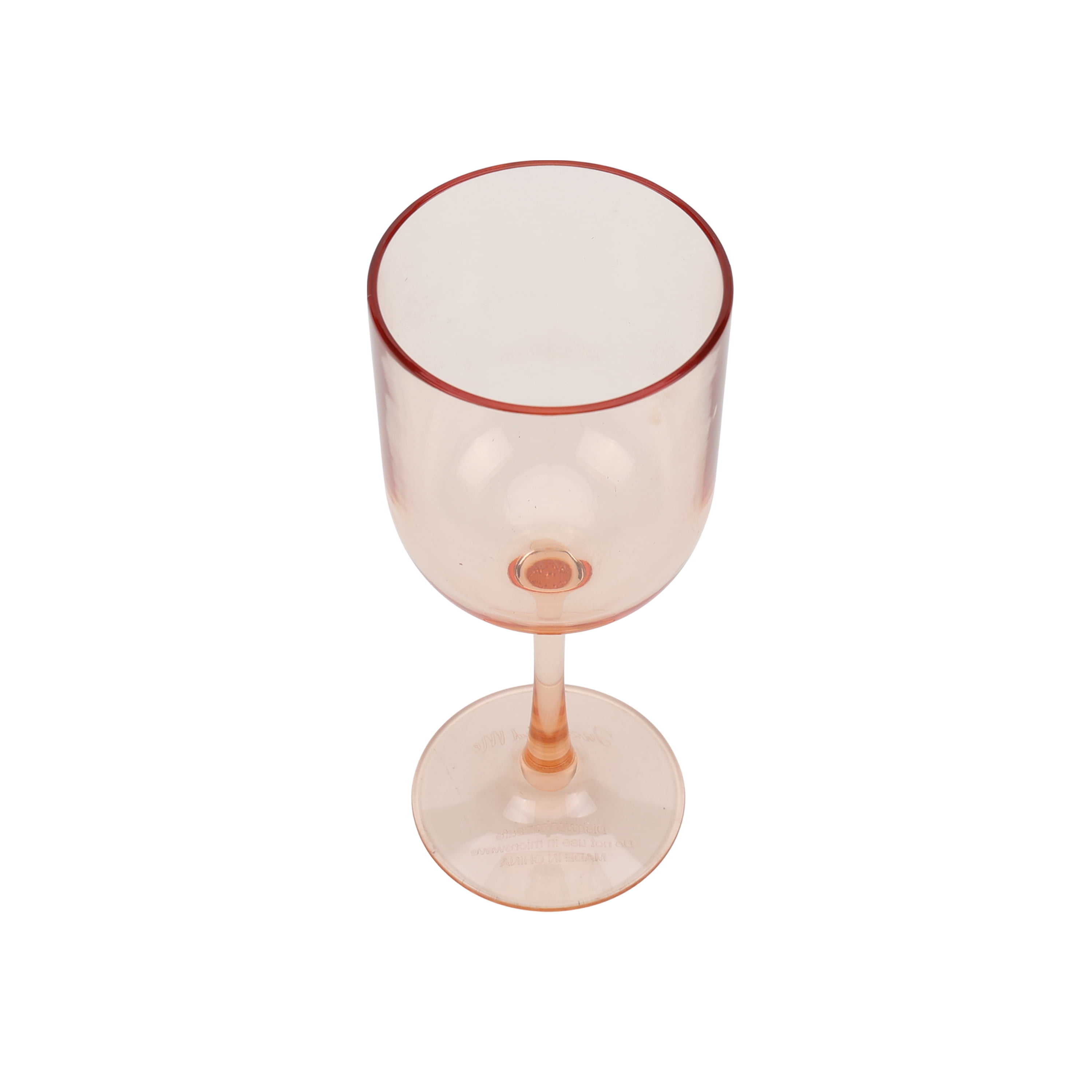 Just Feed Me by Jessie James Decker 4-Piece 12oz Stemmed Wine Glass Set, Pink