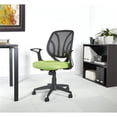 thumbnail image 2 of Screen Back Chair with Green Mesh Flip Arms and Silver Accents, 2 of 7