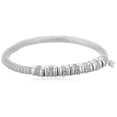 thumbnail image 1 of Nine West Women's Boxed Bracelet Rondel Stretch, Silver/Crystals, 1 of 2