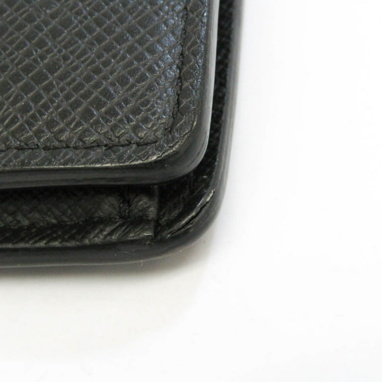 Louis Vuitton Black Taiga Leather Bifold Vertical Long Card Wallet