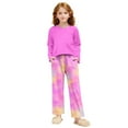 thumbnail image 7 of NAISIBABY Girls Outfit Set (3-15T), Long Sleeve T Shirt and Tie-Dye Pants Soft Comfort Home Clothes 2-Piece Hot Pink 7T, 7 of 7