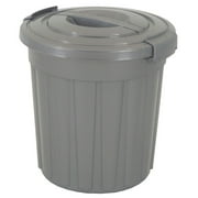 24L Silver Maxi Garbage Can, with Lid