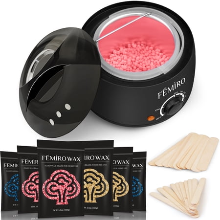 Femrio Waxing Kit for Women Men  21oz European Hard Wax Beads Refill for Wax Warmer Hair Removal Wax Kit for Body Brazilian Waxing Cera Para Depilar FE-10
