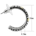 thumbnail image 2 of Women's Brass Reverse Two-Tone Epoxy Jet 2.80(g) Hoops & Huggies Earrings, 2 of 2