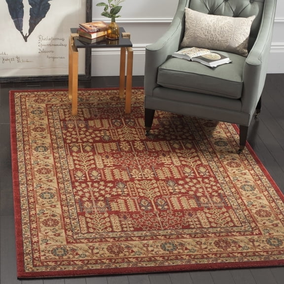 SAFAVIEH Mahal Phylliss Oriental Area Rug, Red/Natural, 8' x 11'