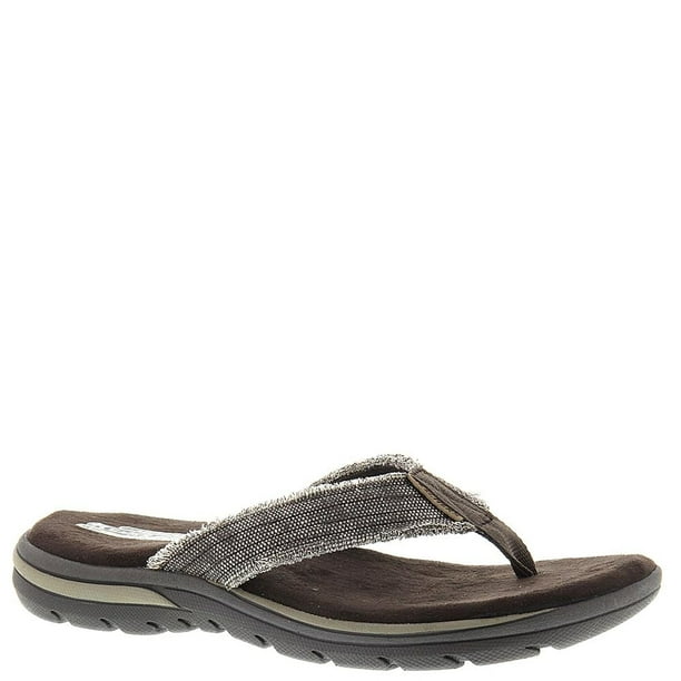 Sandalia tipo chancla Skechers Bosnia para hombre, color chocolate