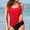 Red, variant on BONIXOOM Women Conservative Print Strappy Back Set Two Piece Swimsuits Swimdress