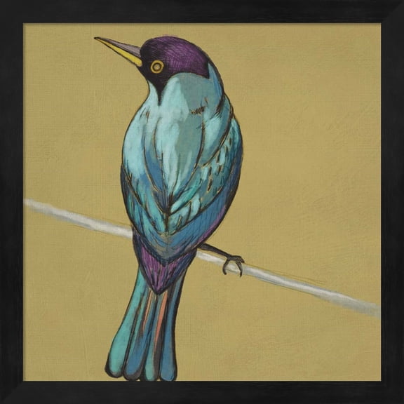 Winged Sketch I on Ochre by Chariklia Zarris, Framed Wall Art, 13.25W x 13.25H