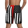 thumbnail image 4 of Goofa Firefighters USA Flag Printed Men's Swim Trunks Board Shorts Quick Dry Mens Swimming Trunks with Compression Liner,Breathable Fit Hawaii Beach Shorts-3X-Large, 4 of 9