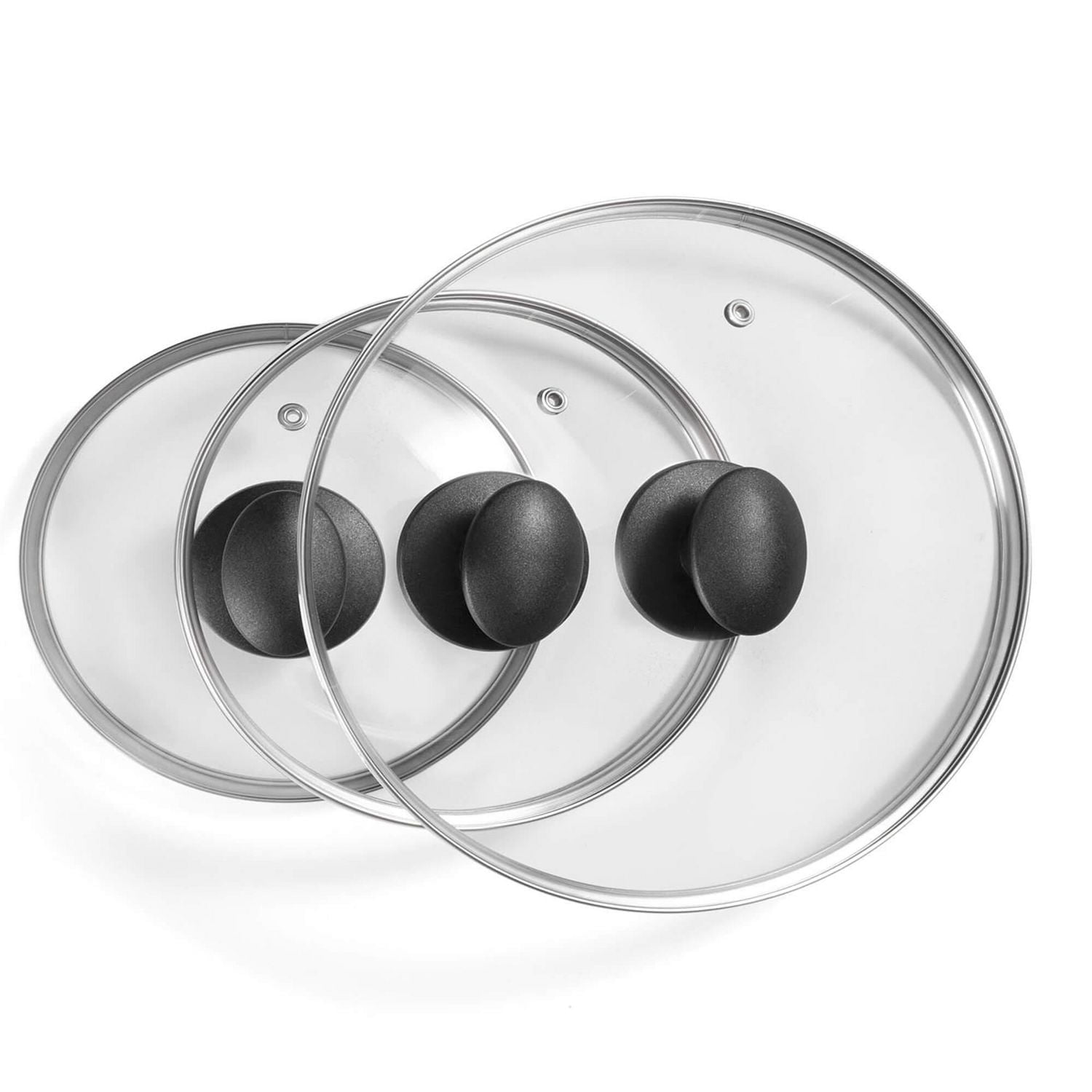 Starbasix Acier Inoxydable Batterie de cuisine 7-pièces Couvercles en verre trempé