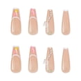 thumbnail image 4 of Coffin Fakes Nails Uñas extralargas para mujer, uñas de lujo, uñas con diamantes de imitación, uñas postizas acrílicas, uñas de bailarina de cobertura completa, 24 piezas, 4 of 5