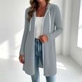 thumbnail image 4 of Sweatshirt for Women Soft Cozy Ribbed Knit Zip Up Hooded Coat Side Pockets Drawstring Hood Home for Lounge Travel Layering | TruBelle,Gray L, 4 of 7