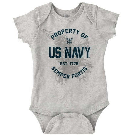 

Property US Navy 1775 Semper Fortis Romper Boys or Girls Infant Baby Brisco Brands NB