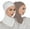 White+light Khaki, variant on 2 Pieces Modal Hijab Cap Adjustable Muslim Stretchy Turban Full Cover Shawl Undercap Full Neck Coverage for Women