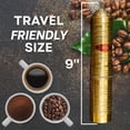 thumbnail image 2 of Sozen Hammered 9" Manual Coffee Grinder Brass – Hand Crank Burr Mill for Turkish Coffee, French Press, Espresso, Camping & Home Use, 2 of 7