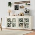 thumbnail image 5 of Studyset 70.8 in Sideboard Buffet Cabinet, Modern Accent Cabinet with Storage, Wood Coffee Bar Media Console Credenza with 4 Glass Doors for Living Room, Kitchen, Hallway, 5 of 9