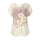 thumbnail image 4 of Camiseta de Manga Corta Suelta con Cuello en V Impresa, Blusa Casual para el Hogar Y el Uso Diario, 4 of 4