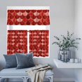thumbnail image 6 of 3 Piece Kitchen Curtains and Valances Set Red Fish Scale Cafe Curtains 36 Inch Length Modern Geometric Ombre Abstract Moroccan Valance & Tier Curtain for Living Room Bedroom Window 54"x18"+27"x36"*2, 6 of 6