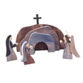 thumbnail image 1 of Escena de resurrección de Pascua decoraciones de madera figuras estables adornos de mesa vacantes para mostradores de amigos de vacaciones, 1 of 9