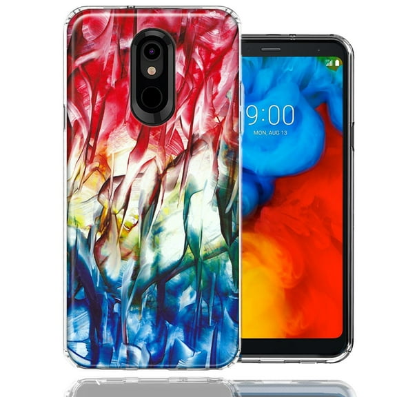 MUNDAZE For LG Aristo 2/3/Zone 4/Fortune 2/Risio 3/Tribute Dynasty/Empire Land Sea Abstract Design Double Layer Phone Case Cover