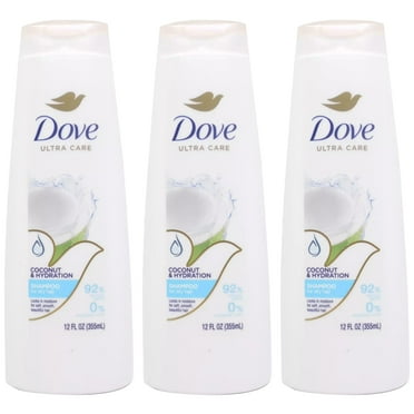 Pack of (3) Dove Ultra Care Coconut & Hydration Shampoo for Dry Hair - 12 fl. oz. (355mL)