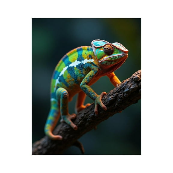 Paint by Numbers Kit for Adults, Colorful Chameleon On A Branch Paint by Numbers, Easy Paint by Numbers Kit for Adults Beginner, DIY Adult Paint by Number Kits on Canvas, 12x16in Home Decor