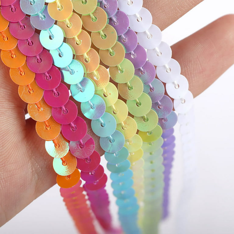 2Meter Rainbow Color 3CM Sequin Trim Elastic Lace Spangle Ribbon DIY  Handcraft Sewing Headdress Curtain Accessories Decoration - AliExpress