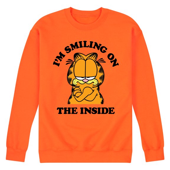 Garfield - Smiling On The Inside - Men's Crew Neck Fleece Pullover