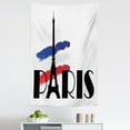 thumbnail image 1 of Hipster Tapestry, Paris Typography with Eiffel Tower and France Flag Tone Europe Image, Fabric Wall Hanging Decor for Bedroom Living Room Dorm, 5 Sizes, Black Navy Blue Red, by Ambesonne, 1 of 1