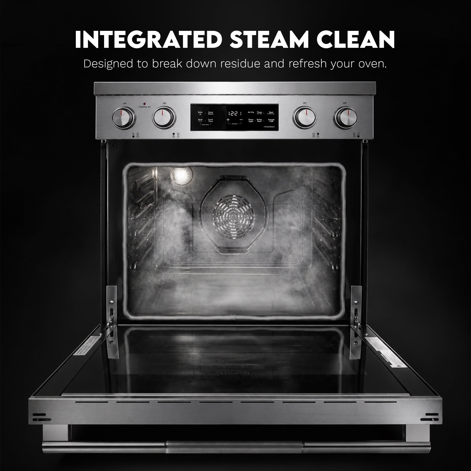 Cosmo 30 in. Stellar Collection 4.8 cu. ft. Electric Range, 4 Burner Ceramic Glass Cooktop, Convection Oven, Stainless Steel
