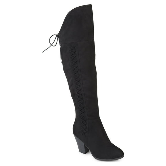 Journee Womens Spritz-s Wide Calf Stacked Heel Over The Knee Boots