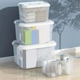 thumbnail image 6 of Gnwei Plastic Storage Containers with Lids - Clear Storage Bins with Lids, Stackable Storage Containers for Organizing, Small Plastic Storage Box with Lid, Black Handle and Latches, 6 of 9