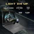 thumbnail image 2 of HP Victus 15.6" 144Hz Gaming Laptop, Intel Core i5-12450H, 16GB RAM, 512GB PCIe SSD, NVIDIA GeForce GTX 1650 Graphics 4GB, Backlit Keyboard, WiFi 6, Bluetooth, Win 11, Black, Hotface 32GB USB Card, 2 of 9