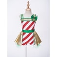 thumbnail image 5 of ZDHoor Girls Striped Candy Cane Christmas Costumes CrissCross Back Ballet Dance Gymnastics Leotard Bodysuits Red-B 10, 5 of 7