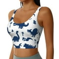 thumbnail image 2 of Pofeuu Cute Cartoon Dinosaurs Print Sports Bra for Women Sexy Vest Yoga Running Gym Fitness Crop Bras Tops-, 2 of 8