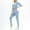 Sky Blue, variant on Idoravan Women Sets Clothing Clearance Ladies Seamless Hollow Yoga Long Sleeve Yoga Suit Sports Fitness Running Yoga Set