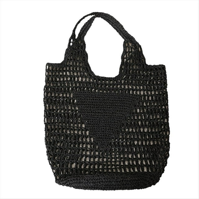 Bolsos de Playa de Moda de Verano, Bolso de Hombro para Mujer, Bolso Suave Tejido A Mano , Bolso Grande Informal, Bolso de Almacenamiento H