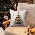 thumbnail image 2 of Christmas Pillow Covers 18x18 Inch Set of 2 Watercolor Christmas Tree Stars Decorative Throw Pillows Winter Christmas Decor for Home Couch 42, 2 of 6