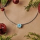 thumbnail image 2 of JeenMata Hermoso collar con colgante de solitario con piedra natal de diciembre de talla redonda de 1 quilate, topacio azul, chapado en oro blanco de 18 quilates, para mujer y adulto, 2 of 6