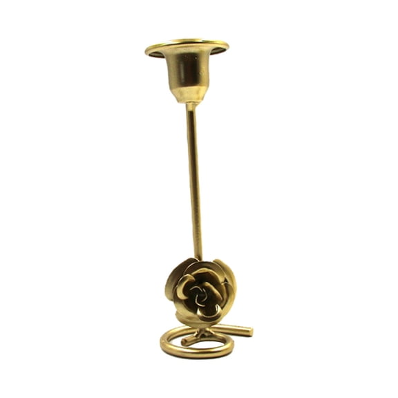 Fzaqwen Candleholder Centerpiece Candlestick Holder Flower Retro Ornament Taper Candle Holder for Wedding Bar Dining Table Decoration gold M