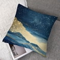 thumbnail image 7 of Acheng Gold and Blue Abstract Art Short Plush Pillowcase Set of 2 White, 7 of 7