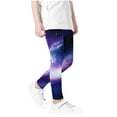 thumbnail image 3 of Odeerbi 3-12 Years Kids Girls Leggings Starry Sky Print Stretchy Tights Compression Pants Starlit High Waist Soft Pantyhose, 3 of 4