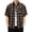 a-200Brown44, variant on FINALGANG Mens Point Lapel Collar Full Button Bust Pocket Plaid Check Short Sleeve Shirt Oversized Loose Fit Street Daily Outdoor Vintage Casual Open Tops Versatile Top Brown L