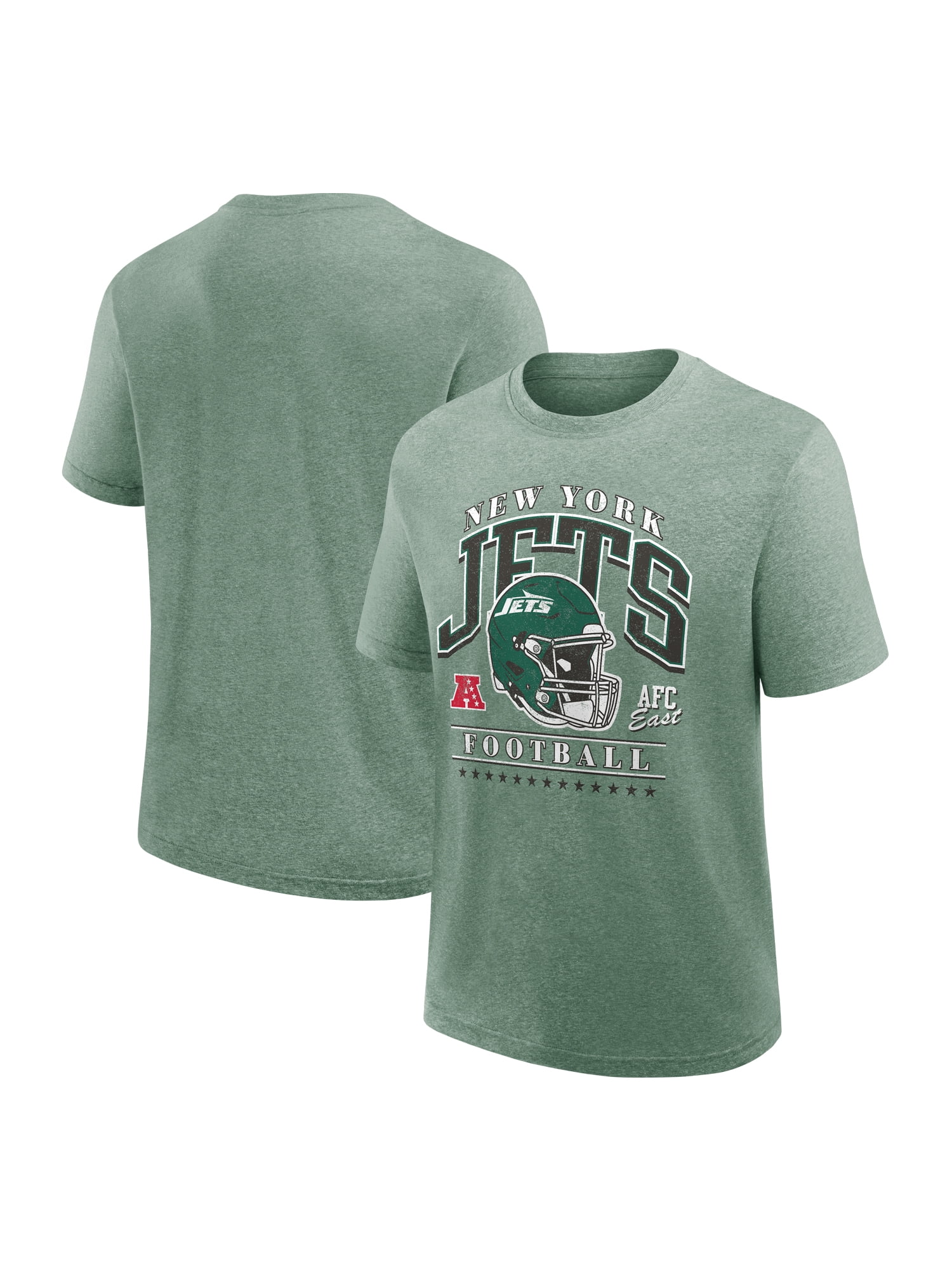 NFL New York Jets Men's Synthetic Green Heather Short Sleeve T-Shirt
